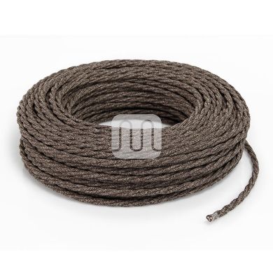 Cable eléctrico H05V2-K cubierto con tela torcida FRRTX 2x0,75 D.6.3mm marrón TR404
