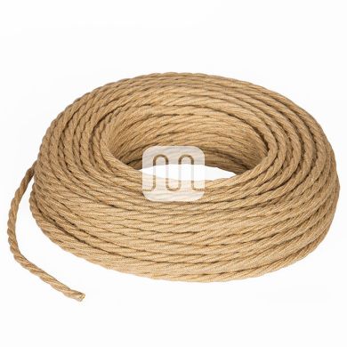 Twisted fabric covered electrical cable H05V2-K FRRTX 2x0,75 D.7.0mm jute TR415