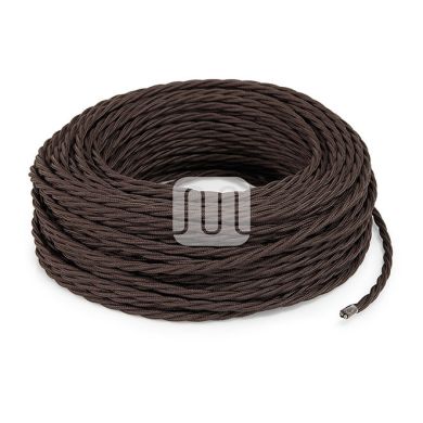 Cable eléctrico H05V2-K cubierto con tela torcida FRRTX 3x0,75 D.6.4mm marrón TR11