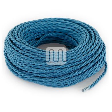Cable eléctrico H05V2-K cubierto con tela torcida FRRTX 3x0,75 D.7.0mm azul turquesa TR419