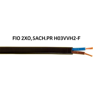 Cable plano H03VVH2-F (FVVD) 2x0,5mm2 negro