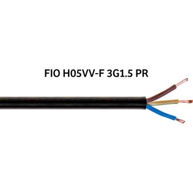 Flexible cable H05VV-F (FVV) 3x1,5mm2 black