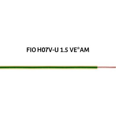 Condutor de Baixa Tensão rígido (terra) H07V-U (V) 1,5mm2 verde/amarelo