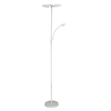 Floor lamp IRIS with reading arm 20W+7W LED CCT (3000K-6000K), in white