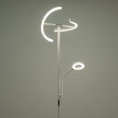 Floor lamp IRIS with reading arm 20W+7W LED CCT (3000K-6000K), in white