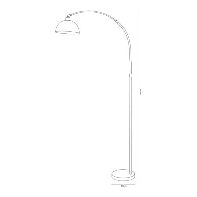 Candeeiro de pé AMALFI 1xE27 Alt.179xD.30cm prata