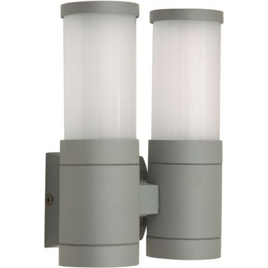 Wall Lamp GLADYS IP54 2xE27 L.17xW.9,5xH.21cm Metal+Glass Grey