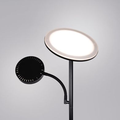 Floor Lamp LAGOS with reading arm 15+10W LED 4000K 1140+750lm H.174xD.24cm black