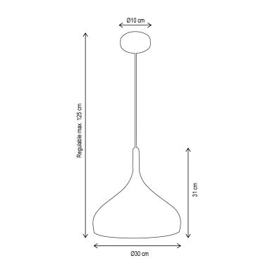 Colgante BAVIERA D.30cm 1xE27 en metal negro