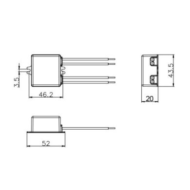 Transformador de tensão constante AC/DC (Driver) 12V 6W, em plástico