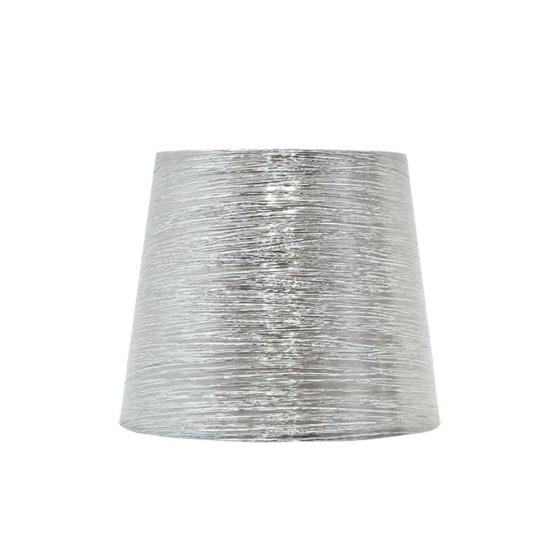 Lampshade NOVA round & conic shiny fabric with clamp H.12xD.15cm Silver