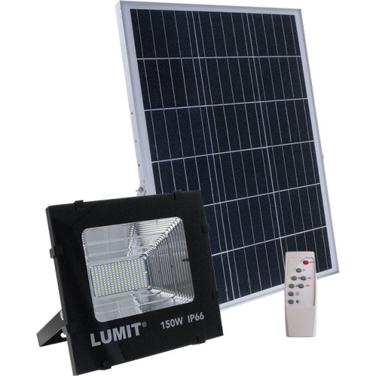 Solar Floodlight JUNOT IP66 1x150W LED 2400lm 6500K L.33,5xW.11xH.29cm Black (2cx)