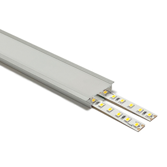 Calha com abas para fita LED com difusor opalino (para embutir) L.29x Alt.9,8mm