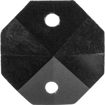 Pedra oitavada de cristal D.1,4cm 2 furos preto