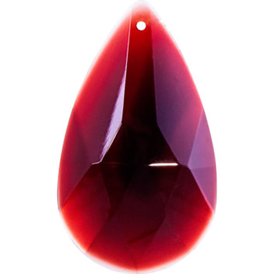 Ameixa de cristal 6,3x3,7cm 1 furo vermelha