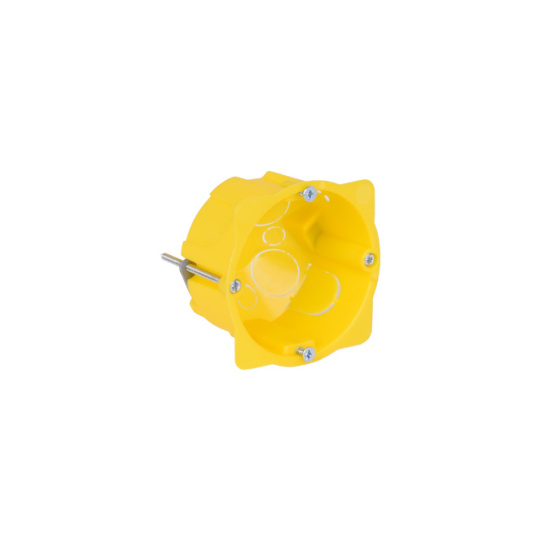 Caixa de aparelhagem baixa  para pladur A.4,2xD.7cm, em polipropileno amarelo