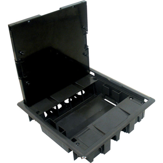 Caja de Suelo CX BURÓTICA con Tapa Inox (16 módulos) IK10 en gris