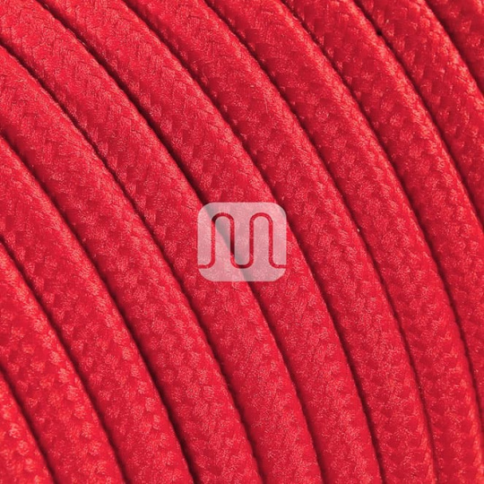 Cabo elétrico redondo flexível revestido a tecido H03VV-F 2x0,75mm2 D.6.2mm, em vermelho TO57