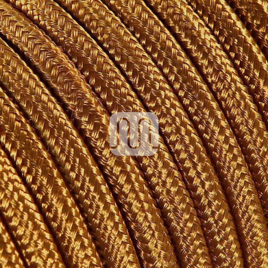 Flexible round fabric covered electrical cable H03VV-F 2x0,75 D.6.2mm whiskey TO77