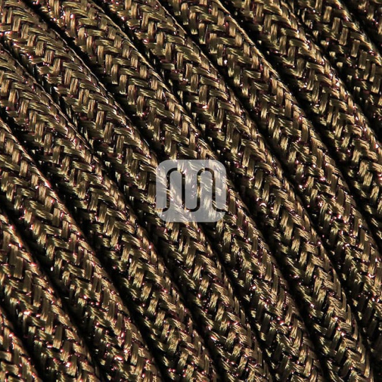 Cable eléctrico cubierto con tela redonda flexible H03VV-F 2x0,75 D.6.2mm marrón TO456