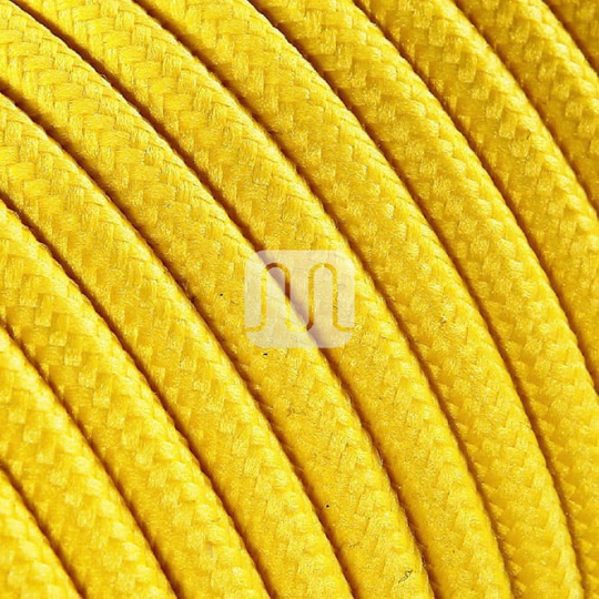 Cabo elétrico redondo flexível revestido a tecido H03VV-F 3x0,75mm2 D.6.4mm, em amarelo TO58