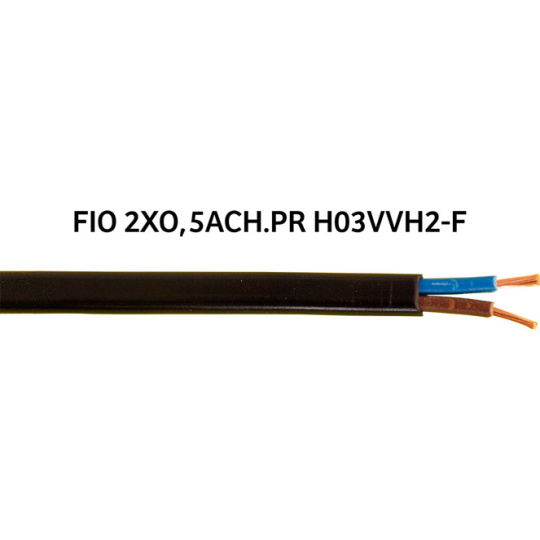 Flat cable H03VVH2-F 2x0,5mm2 black