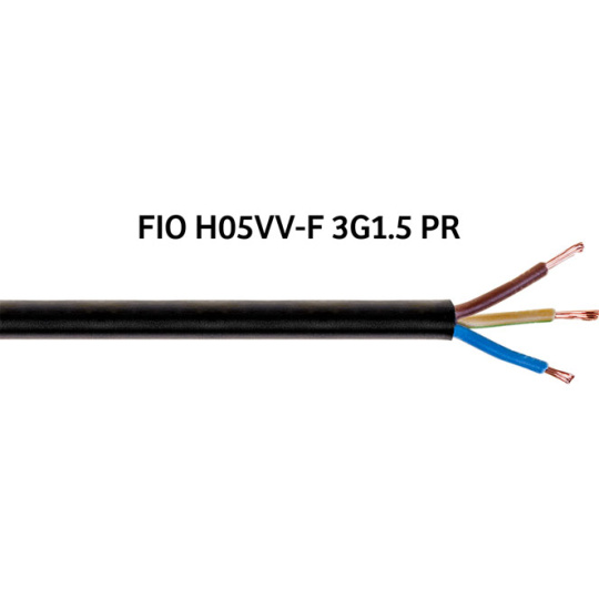 Cable BT flexible H05VV-F (FVV) 3x1,5mm2 negro